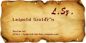 Leipold Szolón névjegykártya